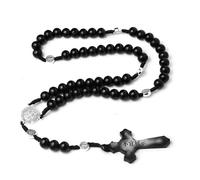 KOGMMYSEVP Chapelet chrétien Jésus Christ Chapelet Sainte Communion Baptême Prière Bijoux Église, 18inches