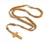 KOGMMYSEVP Chapelet chrétien Jésus Christ Chapelet Sainte Communion Baptême Prière Bijoux Église, 18inches