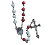 KOGMMYSEVP Chapelet Jubilé Année du Pape François Chapelet avec perles en bois parfumées à la rose, 18inches
