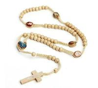 KOGMMYSEVP Chapelet Production personnalisée Perles en bois Jérusalem Bijoux Croix Perles de prière Jésus Ornements religieux Vente en gros, Rosary