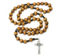 KOGMMYSEVP Chapelet super colossal en bois naturel de 20 mm pour souvenirs religieux, décoration d'intérieur, à suspendre au mur, 33.5"