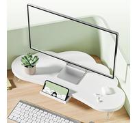 KOGTYB Support de Moniteur et Stockage, Support d’Ascenseur de Moniteur d’Ordinateur réglable, Support de Rangement d’Organisateur de Bureau en Forme de Nuage, Blanc et Vert(Green)