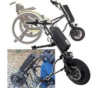 KOGTYB Wheelchair Traction Device Electric Wheelchair 350W Wheelchair Drive Head with 36V 8Ah Lithium Battery, Removable/12 Tire/Front LED Light/Shock Absorber System, LCD Display/Disc Brakes and