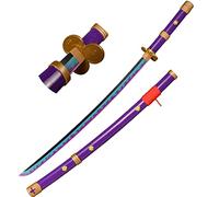 KOGUMA One Piece Roronoa Zoro Cosplay Yama Enma Épées Réplique en Bois 103,5 cm (Violet)