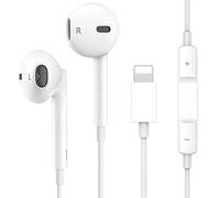 Kogwjte Écouteurs intra-auriculaires pour iPhone, écouteurs HiFi audio stéréo avec microphone et contrôle du volume, compatible avec iPhone 14/14 Pro/14 Pro Max/13/12 Mini/SE/11/X/XS Max/XR/8/7 Plus