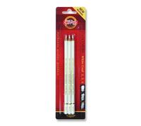 KOH Fusain crayon dureté 2+3+4 blanc 3 pièces