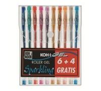 Koh-I-Noor Gel Sparkling - Stylo Bille - Encre Gel - 0.7 Mm - Paquet De 10