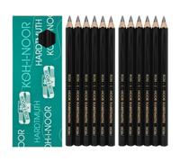 Koh-I-Noor Jumbo-12Crayons Graphite épais. 8B. 1820