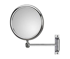 KOH-I-NOOR Miroir grossissant série doppiolo Art déco 23 cm avec structure en laiton chromé et cadre en ABS chrome, montage mural