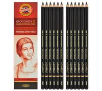 Koh-I-Noor Negro Gioconda Crayons aquarelle-12soluble dans l'eau Graphite 2B. 8800