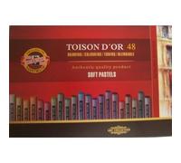 KOH-I-NOOR TOISON D'OR 8516 CRAYONS PASTELS DOUX POUR L'ARTISTE DANS UN COFFRET EN CARTON (LOT DE 48)