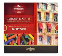 Koh-I-Noor Toison D'Or Artist's Quality Round Half Soft Pastel - Lot de 48 - Couleurs assorties