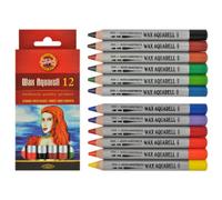 Koh-I-Noor Wax Cire Fine Aquarelle-12pastels. 8282