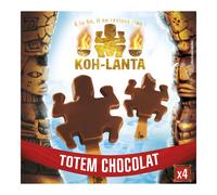 KOH LANTA Lot de 4 bâtonnets de glace au chocolat en forme totem - 168 g