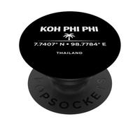 Koh Phi Phi Thaïlande coordonne Le Design de Voyage de l'île PopSockets PopGrip Adhésif