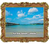 KOH Rong Sanloem Cambodge Aimant de réfrigérateur souvenir de voyage 3D Décoration Craft Collection
