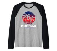 Koh Tao Thaïlande Rétro Coucher de Soleil Plage Design Thai Souvenir Manche Raglan