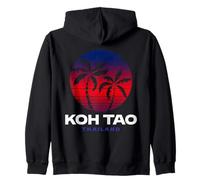 Koh Tao Thaïlande Rétro Coucher de Soleil Plage Design Thai Souvenir Sweat à Capuche