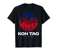 Koh Tao Thaïlande Rétro Coucher de Soleil Plage Design Thai Souvenir T-Shirt