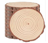 KOHAND 10 Pcs Rondin de Bois 18-20 cm, Rondelles Bois Naturel Brut Sans Trou, Disques de Bois Brut Naturel pour Travaux Manuels, Décorations de Noël, Mariage, Décoration Rustique, Bricolage