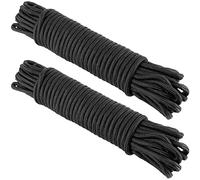 KOHAND 2 Pack Cordes en Nylon Torsadé Cordon Tressé Noir Haute Résistance en Polyester pour Suspension Charge Maximale 317.5 kg, 20 m x 8 mm