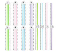 KOHAND Lot de 12 règles pliables transparentes de 30 cm, règles géométriques en plastique incassable pour bureau, dessins techniques, travaux géométriques