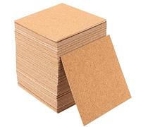 KOHAND Lot de 120 carrés autocollants en liège de 10,2 x 10,2 cm, 2 mm d'épaisseur, couleur bois, finition texturée, carré, support mural, simple couche, dessous de verre en liège