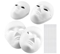 KOHAND Lot de 30 masques blancs pour homme et femme, bande élastique réglable, idéaux pour carnaval, Halloween et décoration