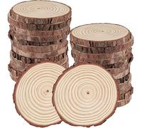 Kohand Lot de 30 rondelles de bois naturel de 9 à 10 cm avec écorce, disques ronds en bois pour travaux manuels, décorations de Noël, mariage, décoration rustique