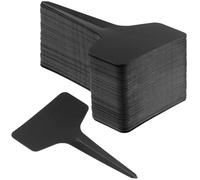 KOHAND Lot de 300 étiquettes noires en plastique pour plantes en pot, herbes, fleurs, légumes - 10 x 6 x 3 cm