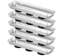KOHAND Lot de 5 plateaux à outils magnétiques en acier inoxydable 23 x 6 cm, plateau rectangulaire en métal avec magnétisme pour douille, vis, écrous, boulons, pièces métalliques