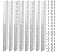 KOHAND Lot de 8 charnières de piano de 38 cm, charnières continues en acier inoxydable avec vis, charnières longues argentées pour pianos, portes d'armoire, grandes fenêtres