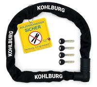 KOHLBURG Antivol à chaîne ultra-résistante Longueur 85 cm [Résiste aux coupe-boulons] - Niveau de sécurité maximal 15 - Moto scooter vélo électrique trottinette électrique & vélo - haute sécurité