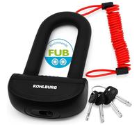 KOHLBURG antivol moto sûr - bloque-disque avec niveau de sécurité le plus élevé 15+ - antivol de roue arrière 16 mm - protection antivol pour moto, scooter & cyclomoteur