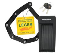 KOHLBURG Antivol pliable léger - 680 g léger et 70 cm de long avec support