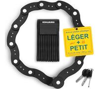 KOHLBURG antivol pliable léger de 420 g avec support pour longues randonnées, protection courte durée, antivols à maillons 70 cm pour vélo, e-bike & vélo de course, mini antivol pliable petit & léger