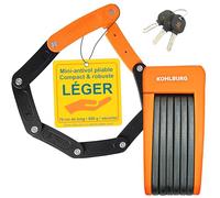 KOHLBURG antivol pliable léger & petit - 680g léger & 70cm long - antivol vélo en acier trempé pour E-Bike & vélo avec support