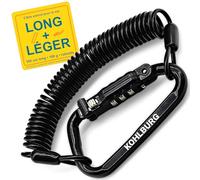 KOHLBURG Cable antivol à code de poche [ultra long 180 cm, flexible, solide] - Cadenas code de 3 mm d’épaisseur pour poussette, casque, snowboard & ski - antivol velo & bike lock - cadenas vélo code