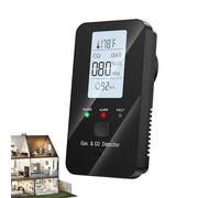 Kohlenmonoxid Melder Detektor - HD Bildschirm Tragbar Kabellos Alarmprüfung | CO Alarm Luftfeuchtigkeit 360 Grad | Für Zuhause Hotel Ferienwohnung Camping Garage Keller Küche Wohnmobil