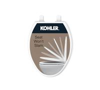 Kohler Brevia 20110-0 Lunette WC allongée avec pare-chocs hermétiques, fermeture silencieuse, matériel de fixation, charnières à dégagement rapide, blanc
