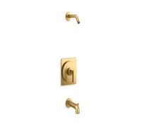 Kohler TLS38265-4-2MB Castia® by Studio McGee Rite-Temp® Kit garniture de baignoire et douche, sans pommeau de douche, laiton brossé moderne