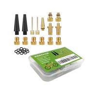 KOHMUI Adaptateur de valve de vélo, kit de valve de vélo de qualité supérieure, tous les adaptateurs de valve SV AV DV Dunlop Valve de voiture Valve Sclaverand avec bague d'étanchéité pour compresseur