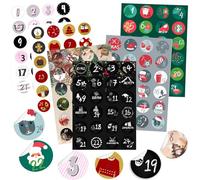 KOHMUI Chiffres autocollants pour calendrier de l'Avent - 6 x 24 - Chiffres autocollants pour calendrier de l'Avent - Pour bricoler et décorer soi-même