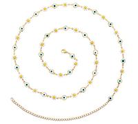 KOHOTA Chaînes de taille pour femme - Plaqué or 14 carats - 70 / 84 / 101 cm - Pour la taille - Bijou de taille bohème - Accessoire de plage d'été, 27.5inches, Laiton, Pas de gemme