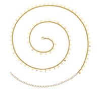 KOHOTA Chaînes de taille pour femme - Plaqué or 14 carats - 70 / 84 / 101 cm - Pour la taille - Bijou de taille bohème - Accessoire de plage d'été, 27.5inches, Laiton, Pas de gemme