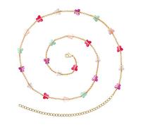 KOHOTA Chaînes de taille pour femme - Plaqué or 14 carats - 70 / 84 / 101 cm - Pour la taille - Bijou de taille bohème - Accessoire de plage d'été, 27.5inches, Laiton, Pas de gemme