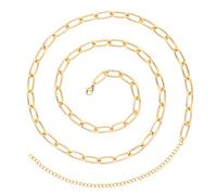 KOHOTA Chaînes de taille pour femme - Plaqué or 14 carats - 70 / 84 / 101 cm - Pour la taille - Bijou de taille bohème - Accessoire de plage d'été, 33.5inches, Laiton, Pas de gemme