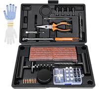 Kohree 99PCS Kit de Reparation de Pneu Moto Professionnel Meche Pneu Kit Crevaison Réparation Pneu tubeless Voiture Portable Coffret Outil Multifonction VTT kit Meche Pneu pour Jeep, Camion, Tracteur