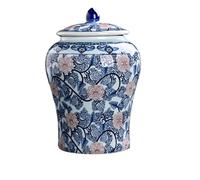 KOHUS Boîte de Thé Blue and White Porcelain General Jar Tea Can Ceramic Jar Sealed Chinese Medicine Jar Home Decoration Conteneur de Stockage