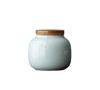KOHUS Boîte de Thé Candy Color Tea Cans Mini Portable Solid Color Glaze Ceramic Sealed Cans Tea Storage Cans Moisture-Proof Storage Small Cans Conteneur de Stockage(B)